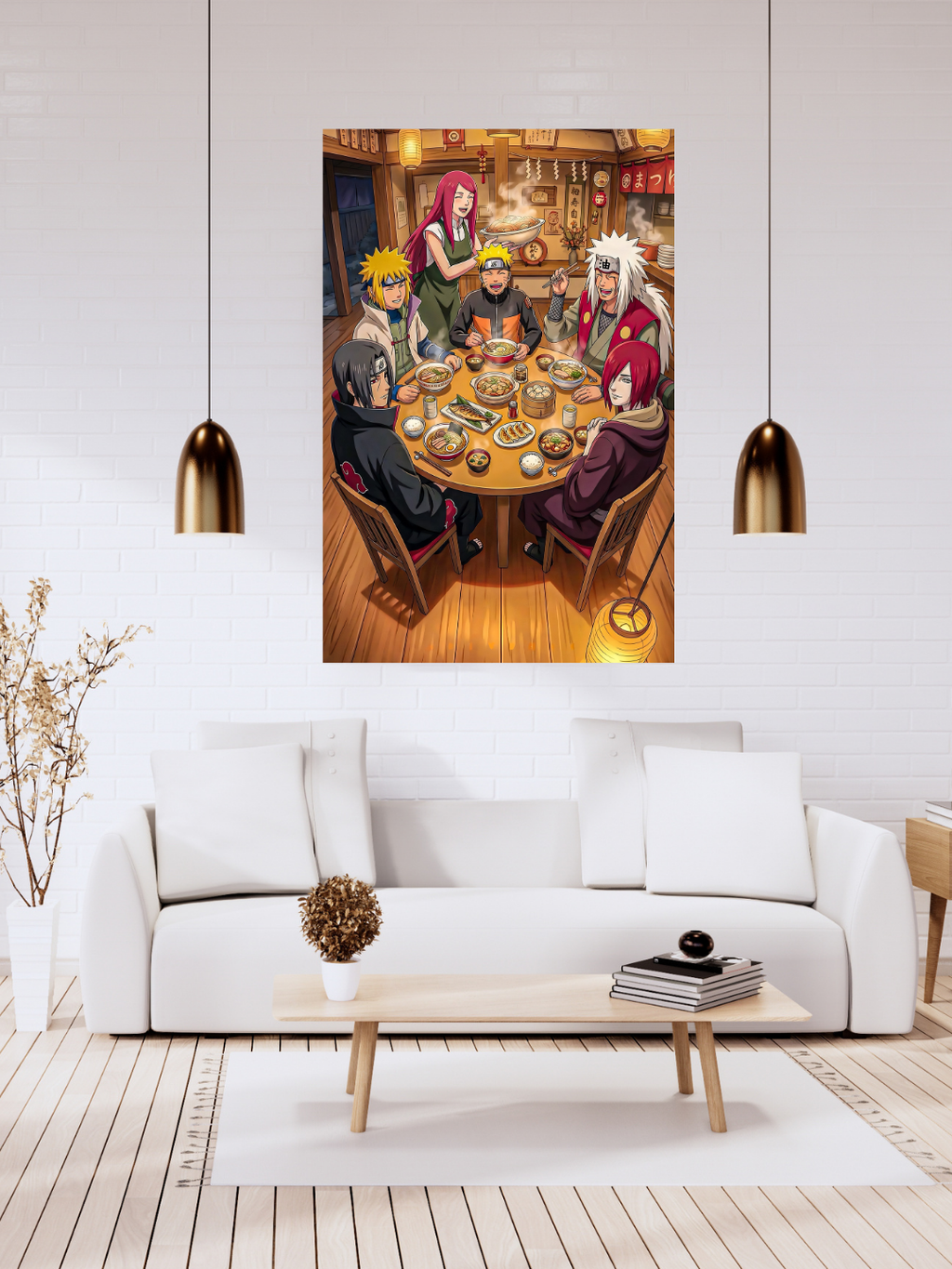Naruto Family Dinner Acrylic Poster – Naruto Minato Jiraiya Anime Wall Art