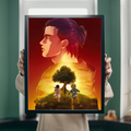 Eren Yeager Attack on Titan Framed Poster – Premium Glossy Anime Wall Art