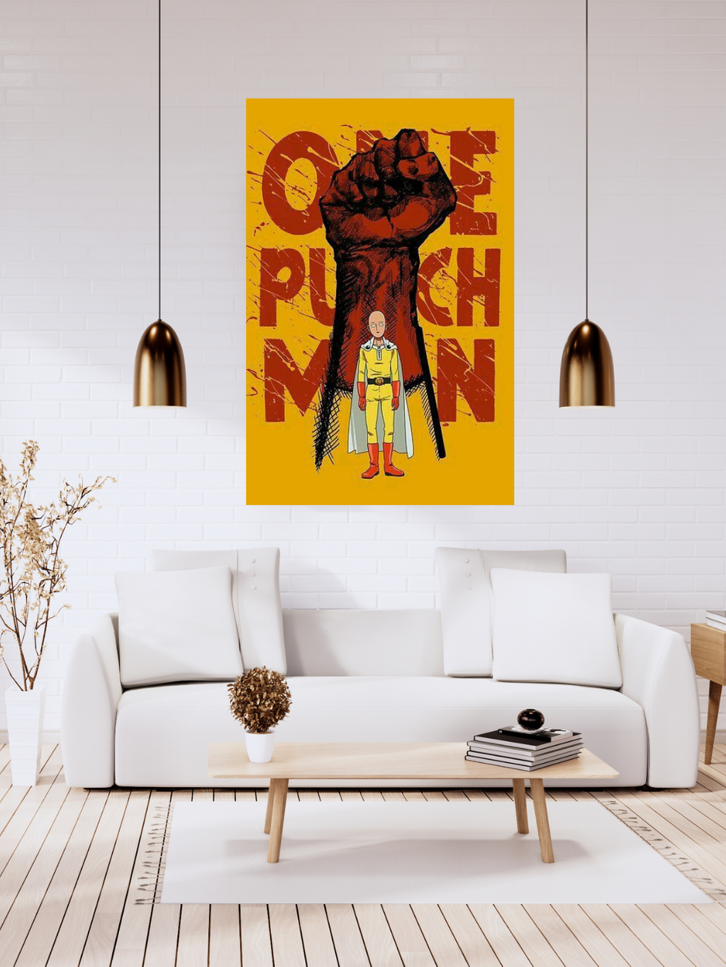 Saitama One Punch Man Acrylic Poster – Anime Wall Art