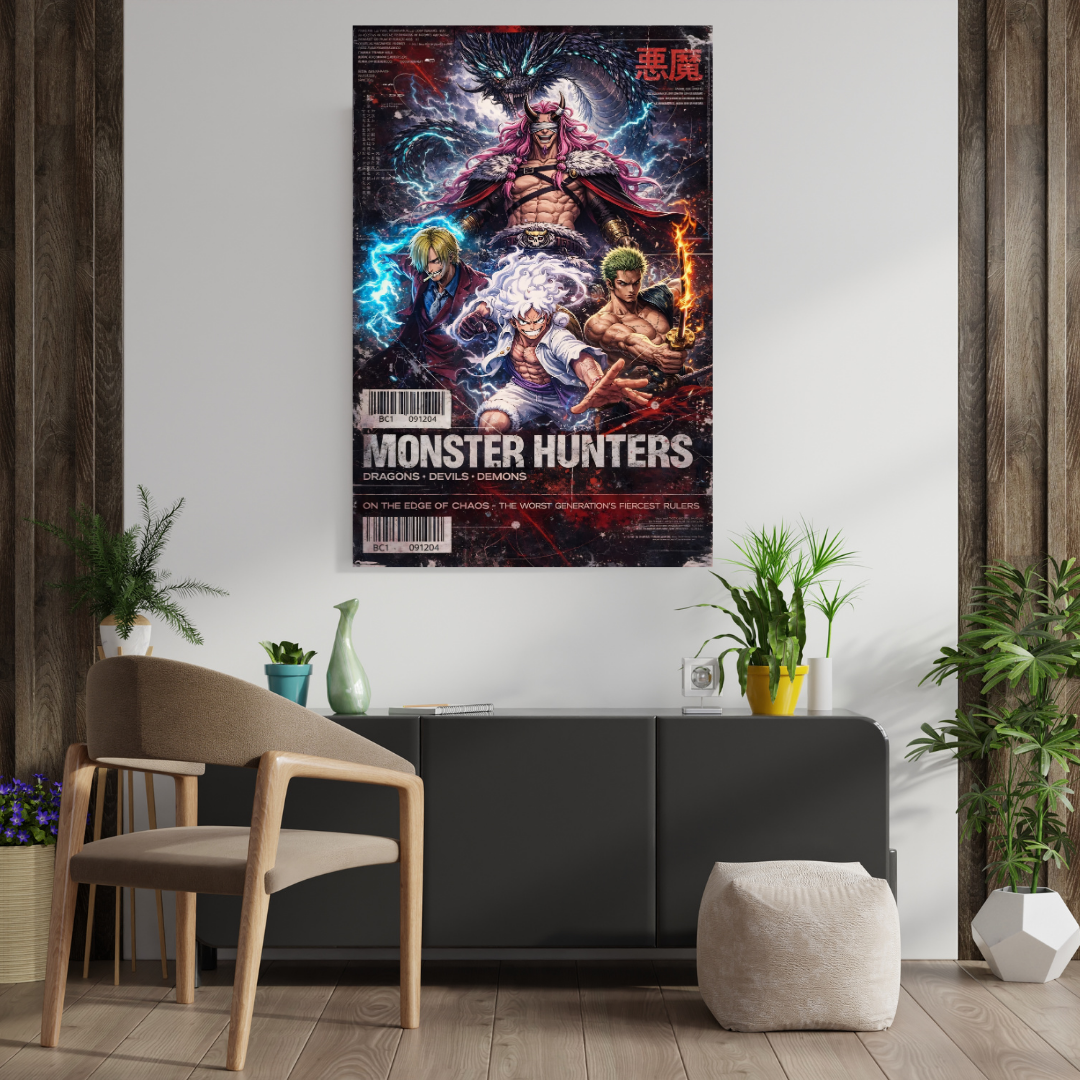 One Piece Monster Hunters Metal Poster