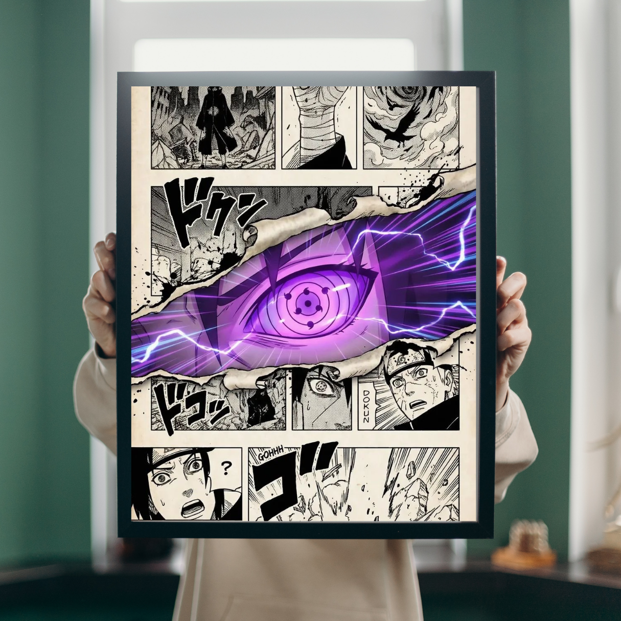 Sasuke Uchiha Rinnegan Framed Poster – Premium Glossy Anime Wall Art