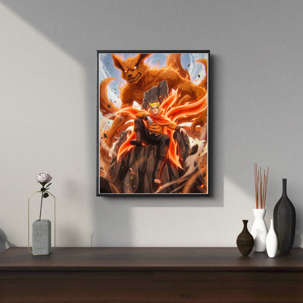 Naruto & Kurama Framed Poster – Premium Glossy Anime Wall Art