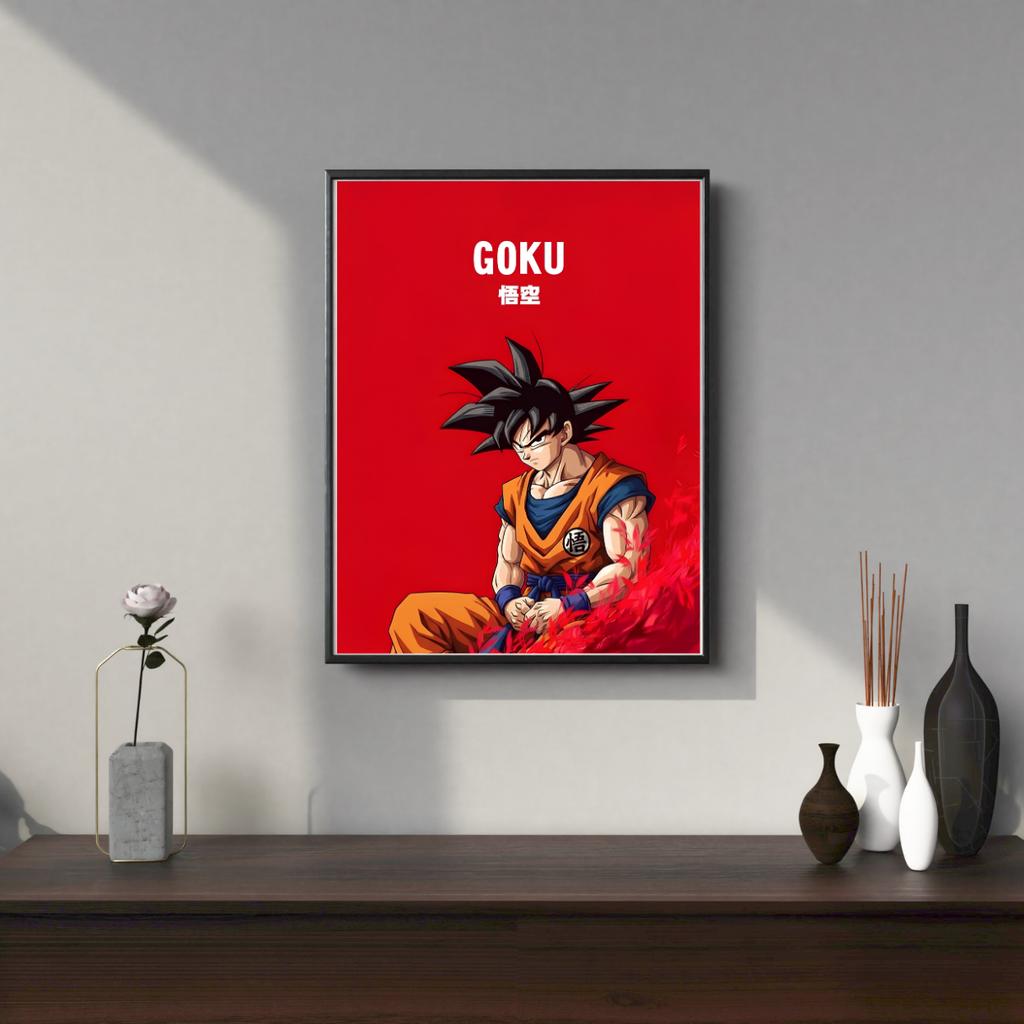Goku Super Saiyan Framed Poster – Premium Glossy Anime Wall Art