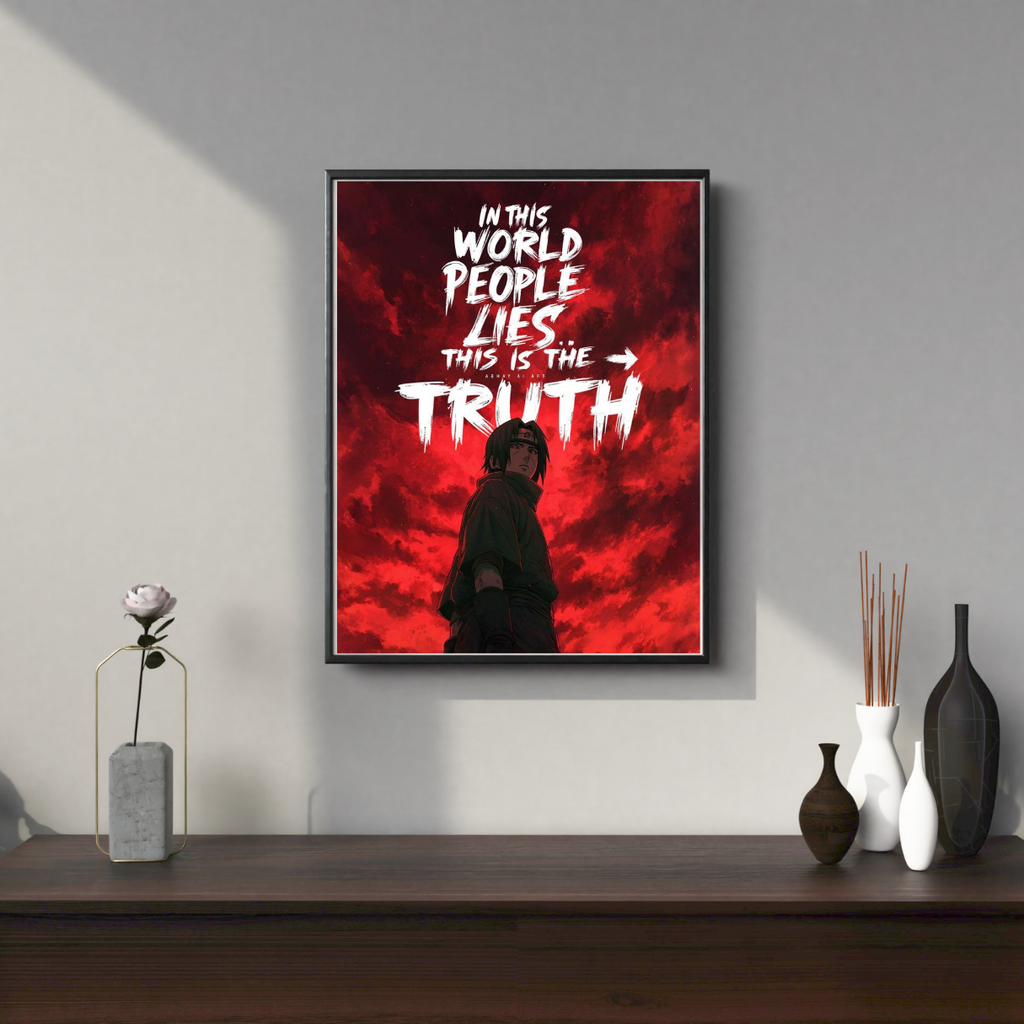 Shisui Uchiha Line Art Framed Poster – Premium Glossy Anime Wall Art