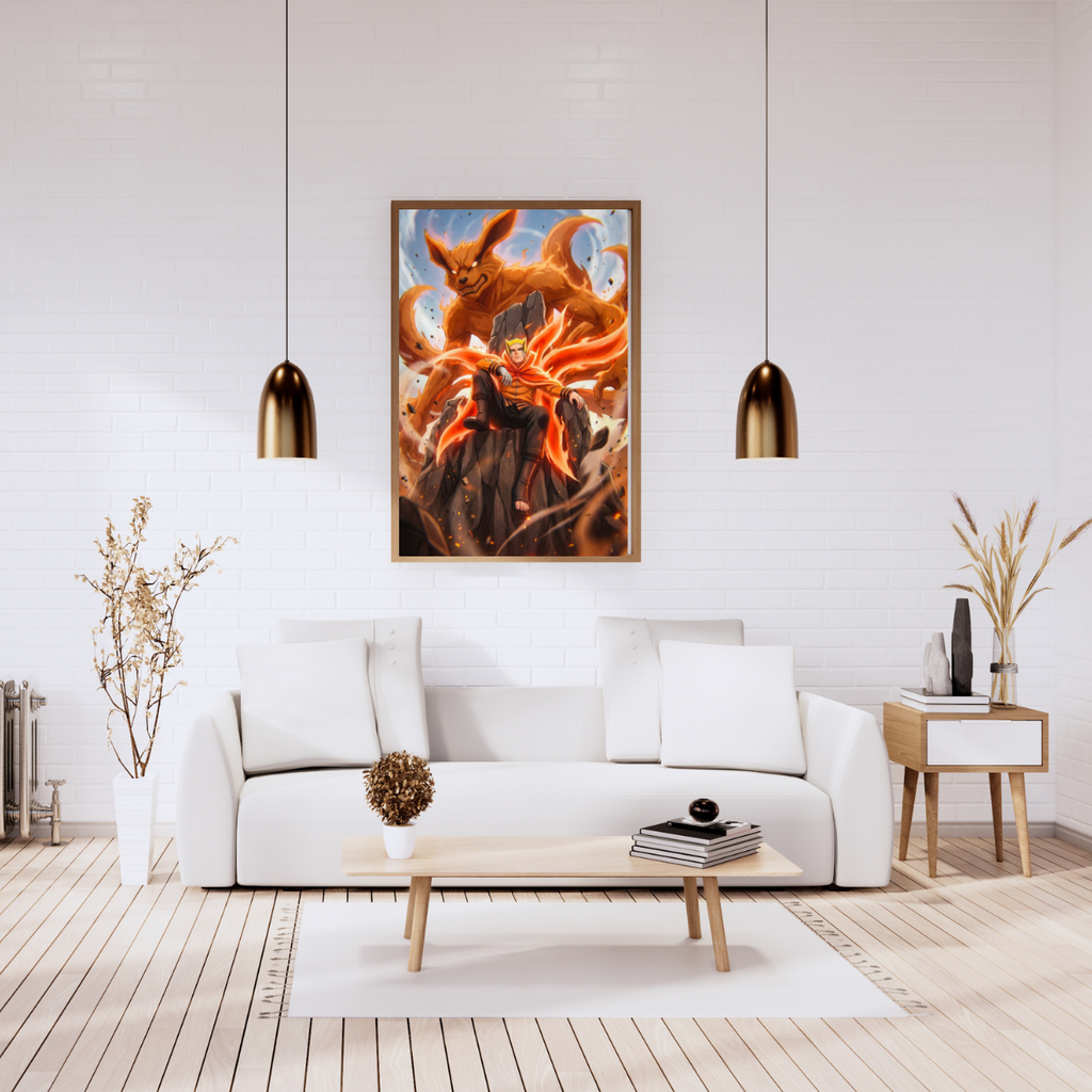 Naruto & Kurama Framed Poster – Premium Glossy Anime Wall Art