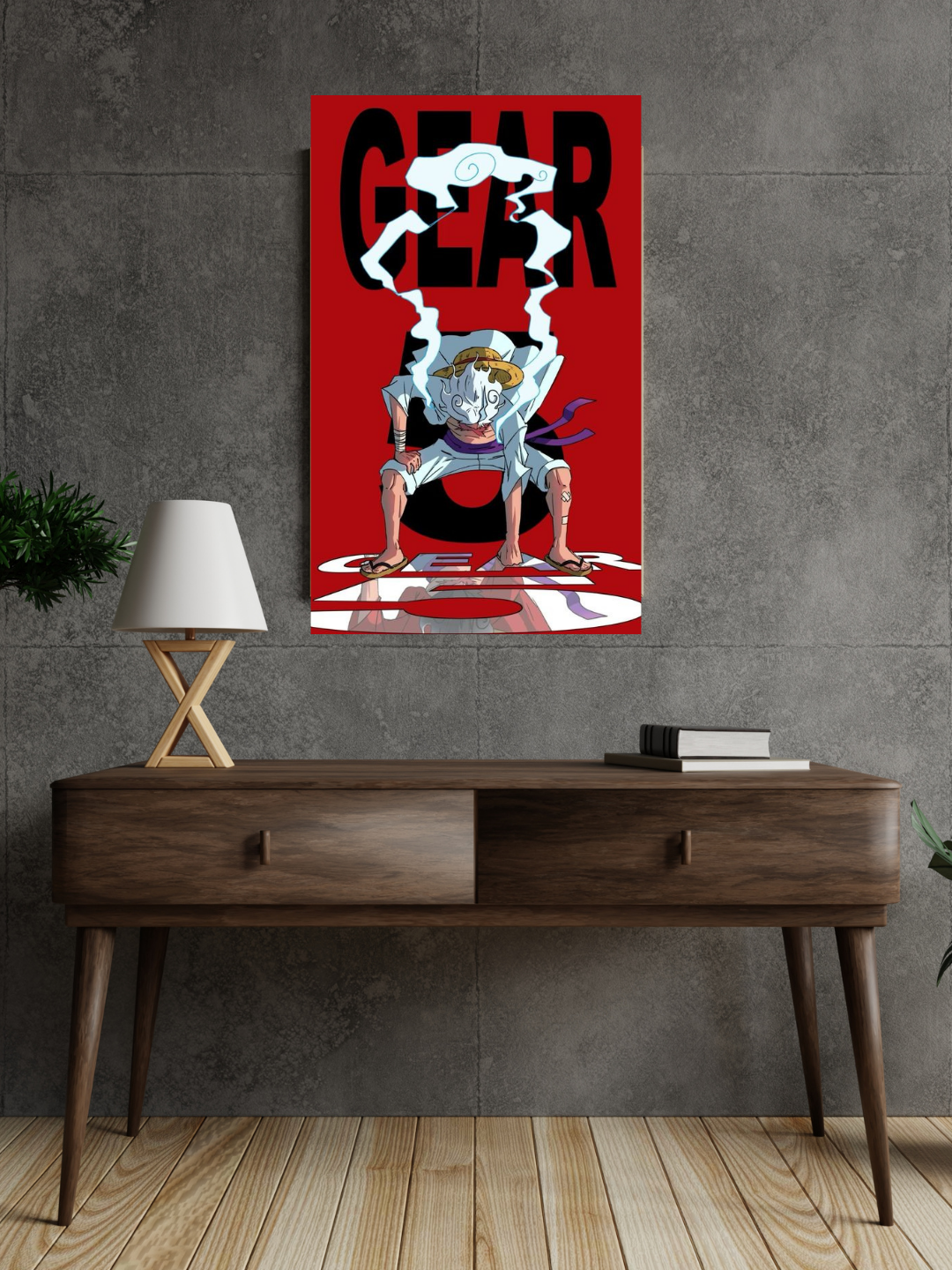 Gear 5 Luffy Acrylic Poster – One Piece Anime Wall Art