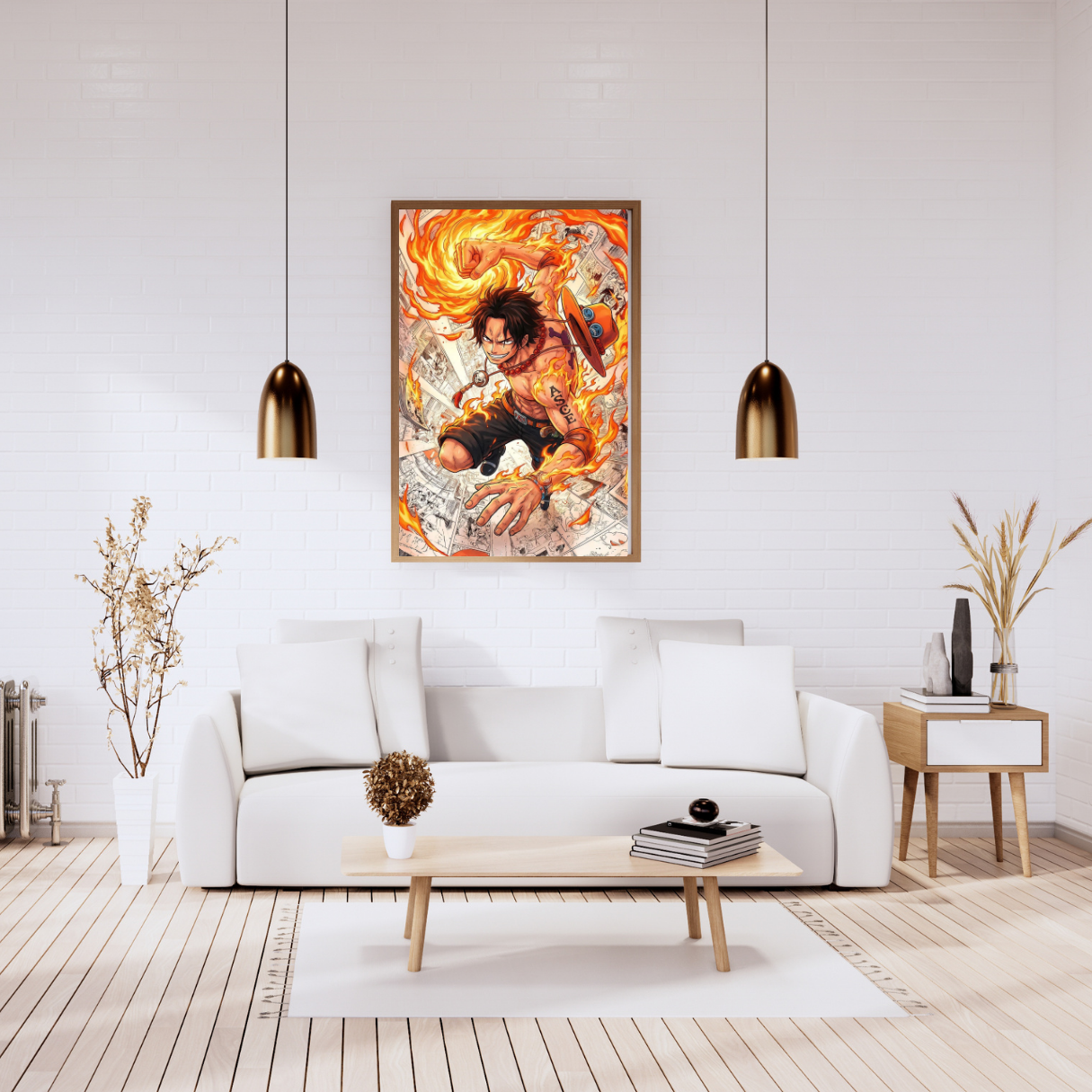 Portgas D. Ace Framed Poster – Premium Glossy One Piece Wall Art