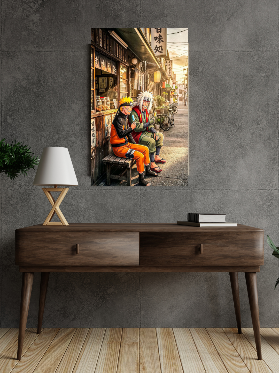 Naruto & Jiraiya Acrylic Poster – Sensei & Student Wall Art