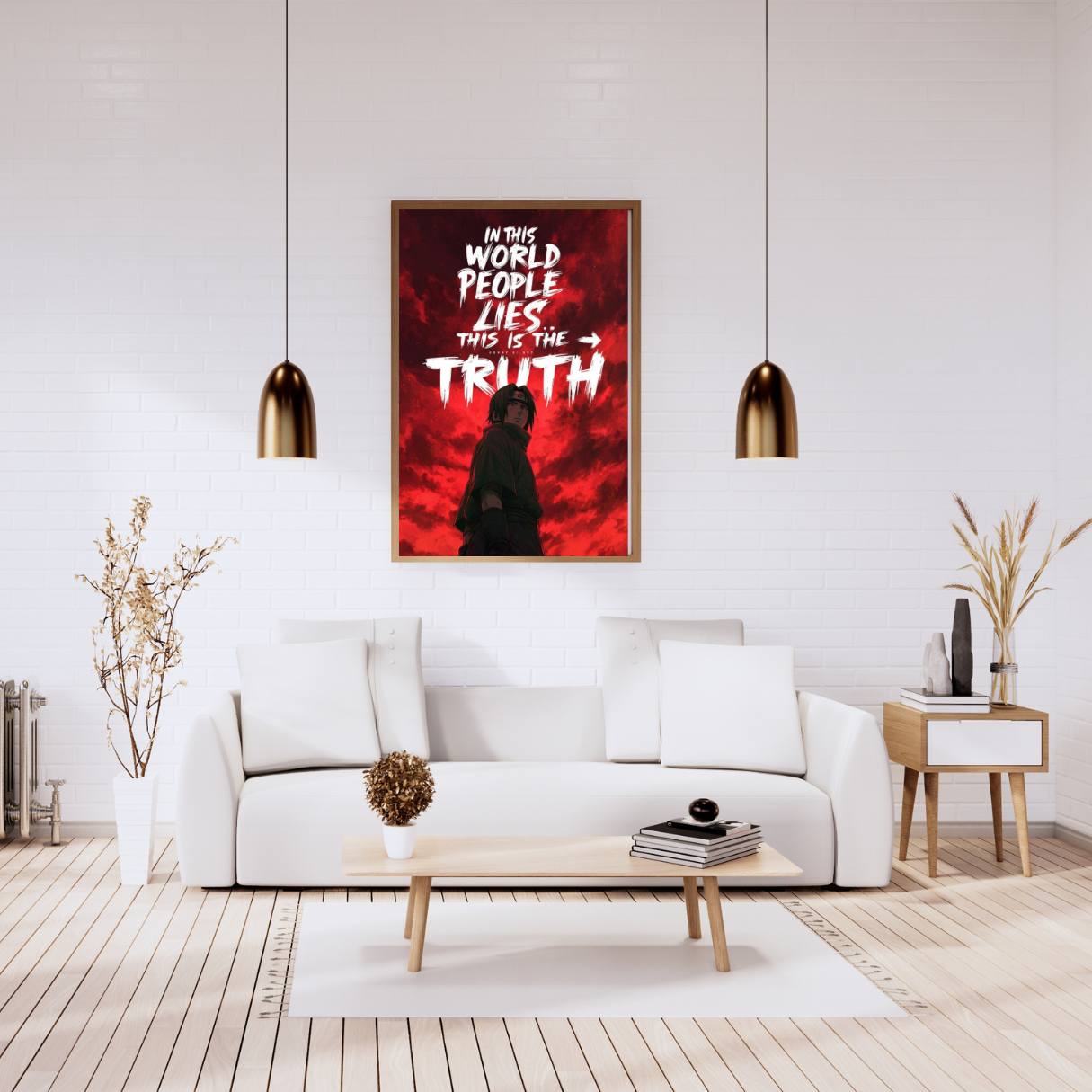 Shisui Uchiha Line Art Framed Poster – Premium Glossy Anime Wall Art