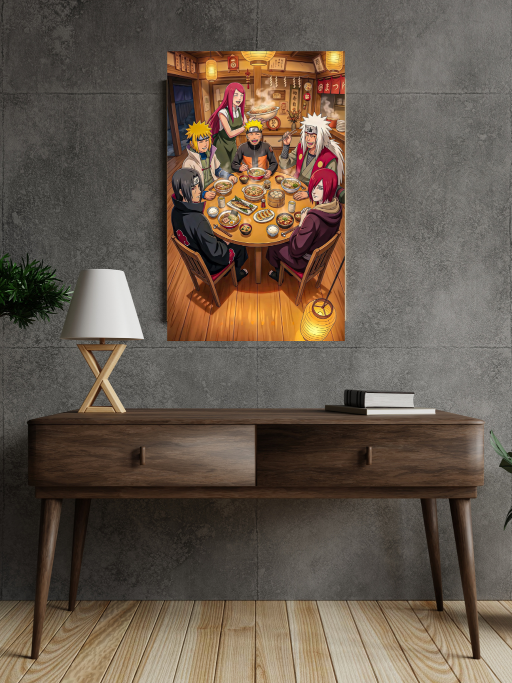 Naruto Family Dinner Acrylic Poster – Naruto Minato Jiraiya Anime Wall Art
