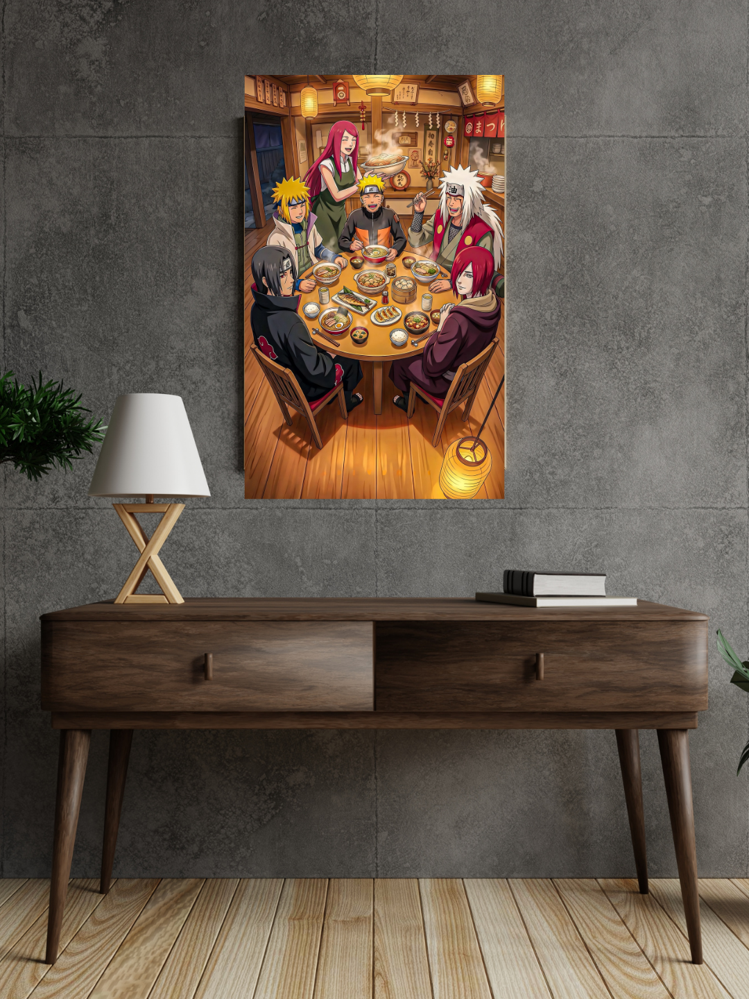 Naruto Family Dinner Acrylic Poster – Naruto Minato Jiraiya Anime Wall Art