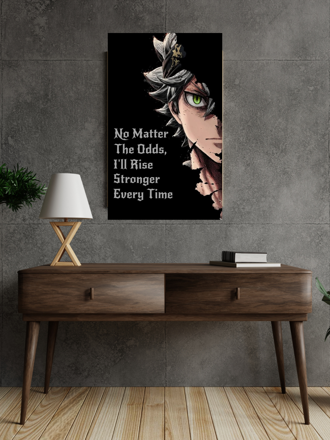 Asta Black Clover Acrylic Poster – No Matter The Odds Anime Wall Art