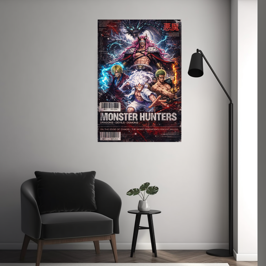 One Piece Monster Hunters Metal Poster