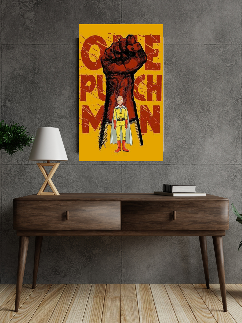 Saitama One Punch Man Acrylic Poster – Anime Wall Art