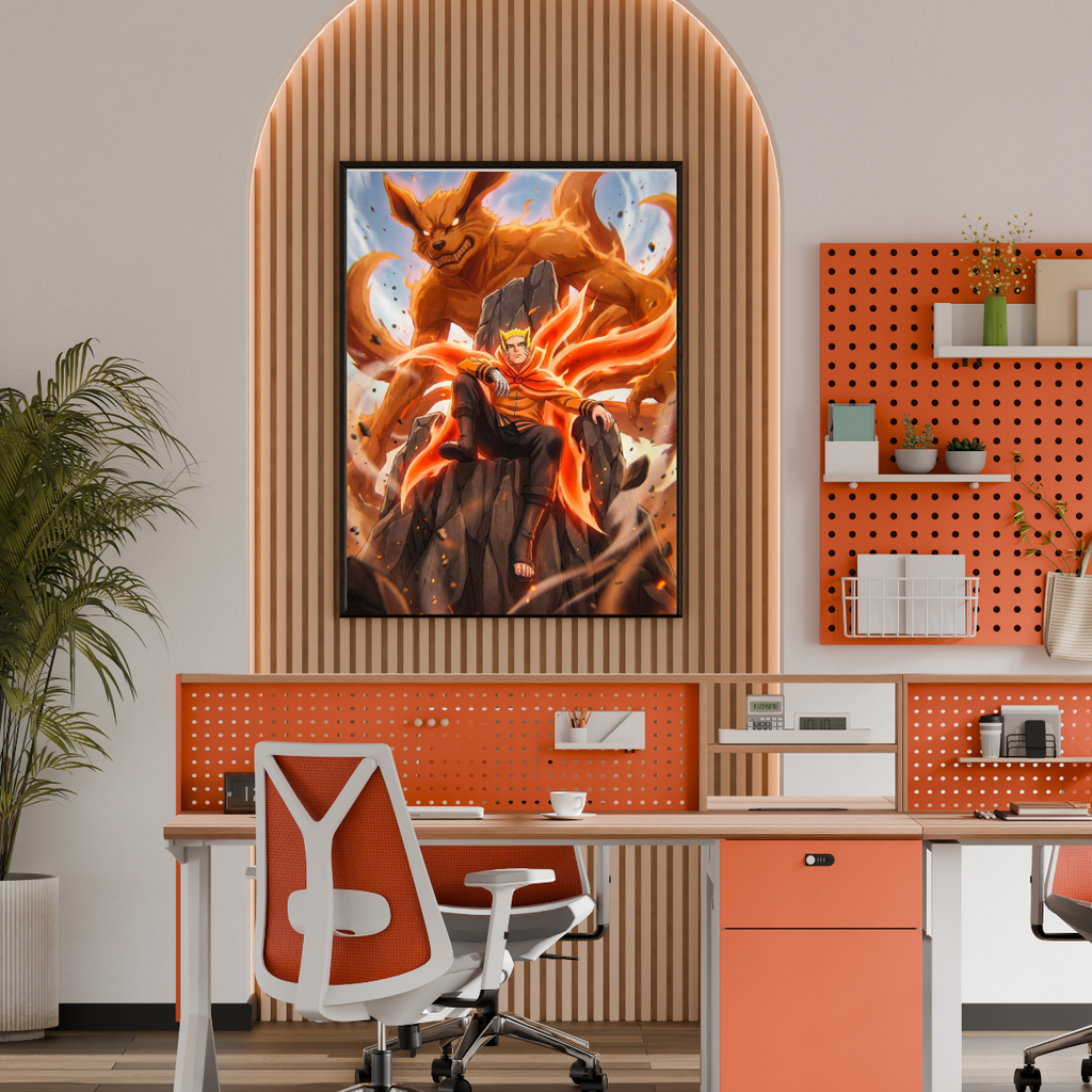 Naruto & Kurama Framed Poster – Premium Glossy Anime Wall Art