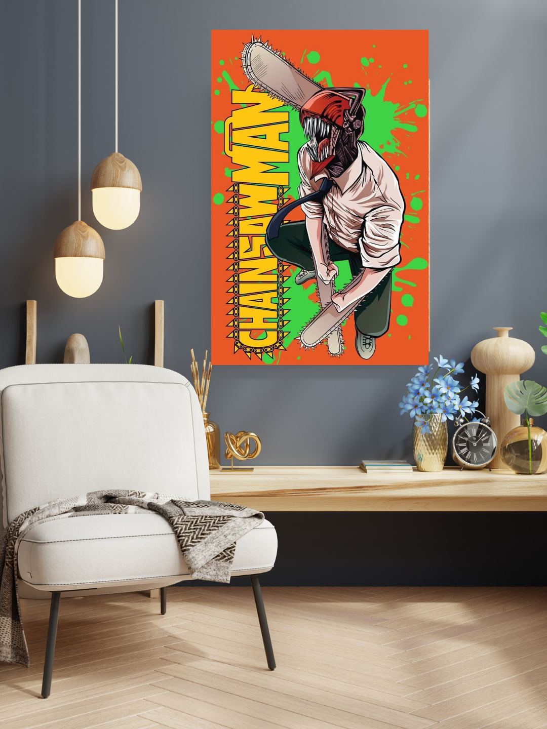 Chainsaw Man Acrylic Poster – Denji Anime Wall Art