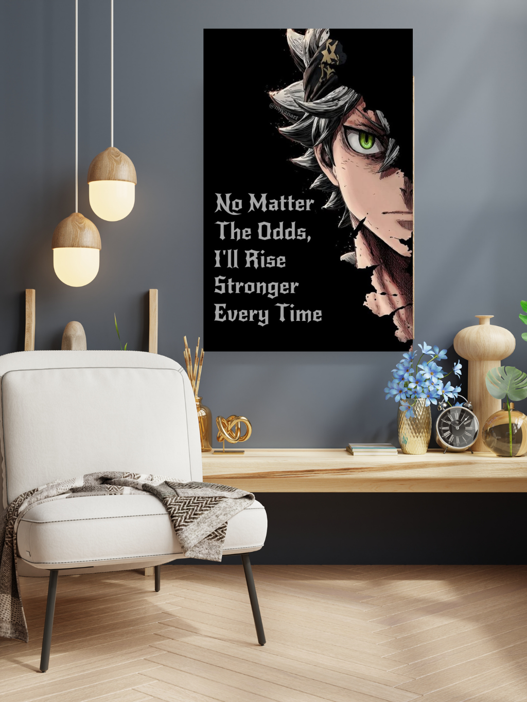 Asta Black Clover Acrylic Poster – No Matter The Odds Anime Wall Art