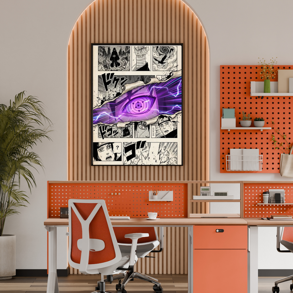 Sasuke Uchiha Rinnegan Framed Poster – Premium Glossy Anime Wall Art
