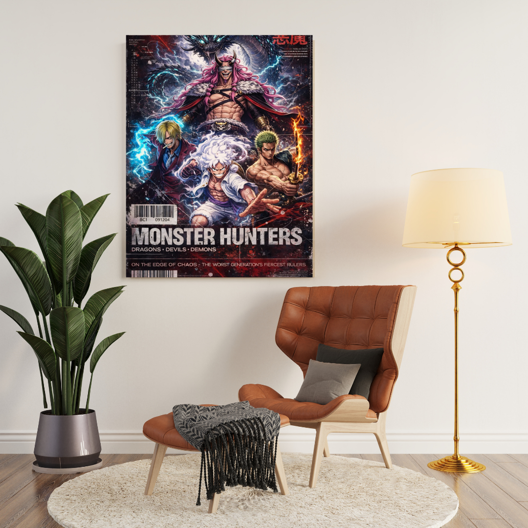 One Piece Monster Hunters Metal Poster