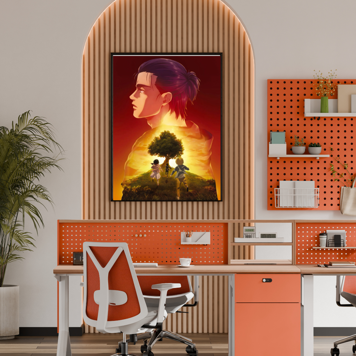 Eren Yeager Attack on Titan Framed Poster – Premium Glossy Anime Wall Art