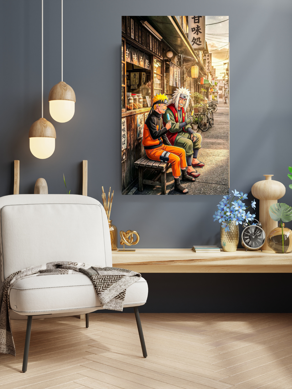 Naruto & Jiraiya Acrylic Poster – Sensei & Student Wall Art