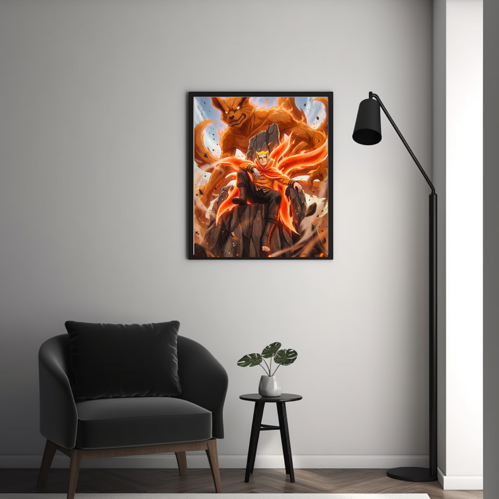Naruto & Kurama Framed Poster – Premium Glossy Anime Wall Art