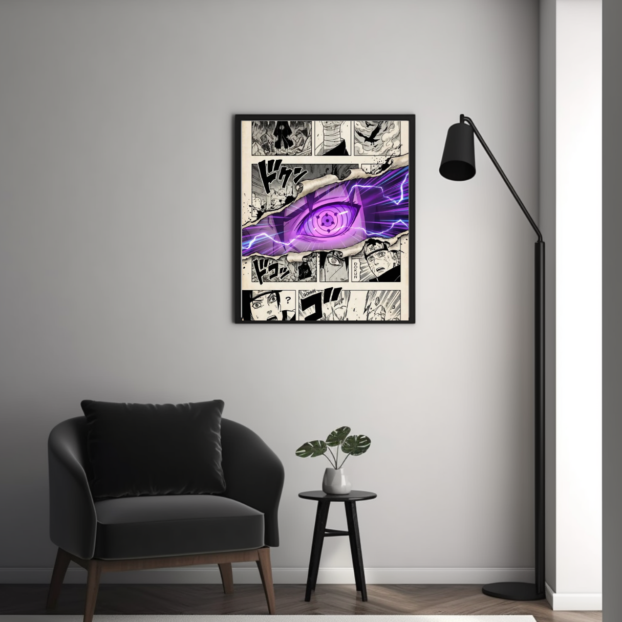Sasuke Uchiha Rinnegan Framed Poster – Premium Glossy Anime Wall Art