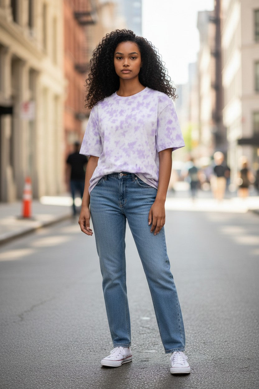 Acid Wash Tie-Dye Oversized Tee – Golden Yellow | Kairo Streetwear