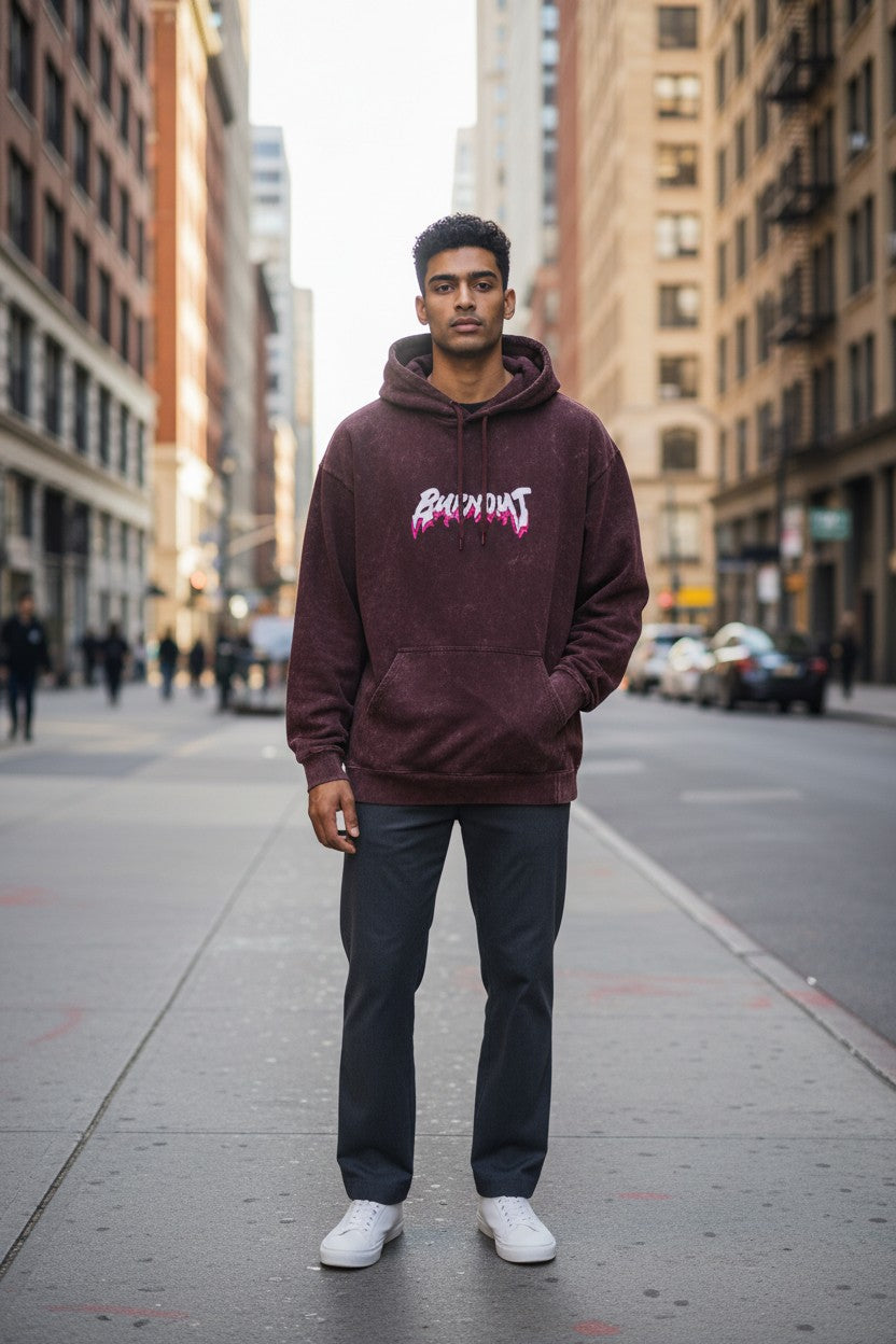Burnout Acid Wash Hoodie – Premium  Streetwear | Kairo