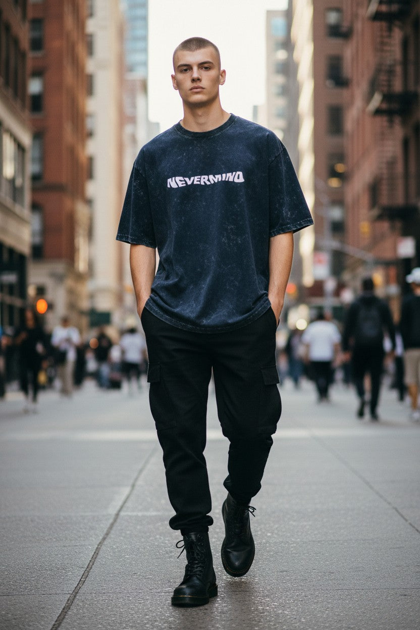 Nevermind Acid Wash Oversized Tee – Kairo Streetwear