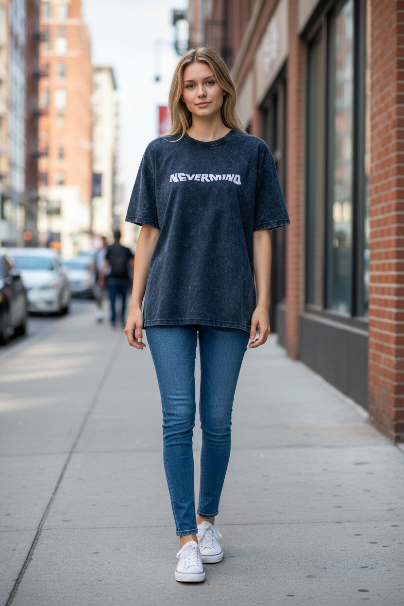 Nevermind Acid Wash Oversized Tee – Kairo Streetwear