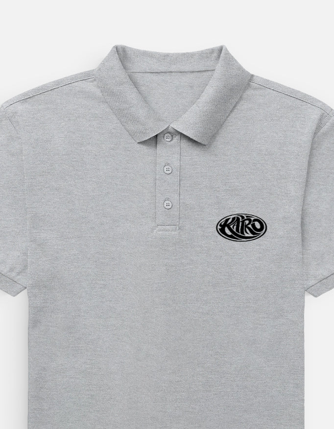 Kairo Grey Embroidered Polo Shirt – 100% Cotton Airtex