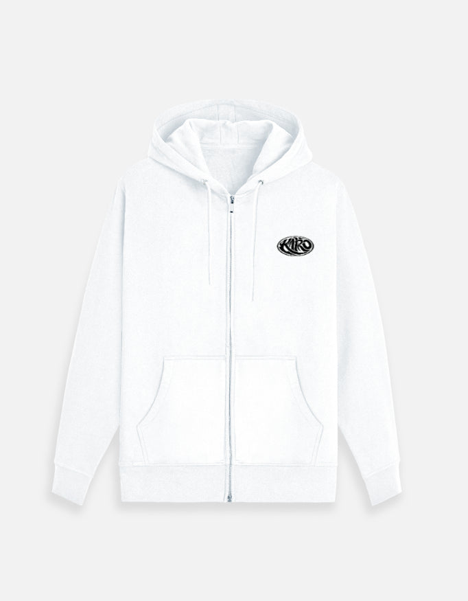 Heavyweight Zip-Up Hoodie – Premium White Streetwear | Kairo