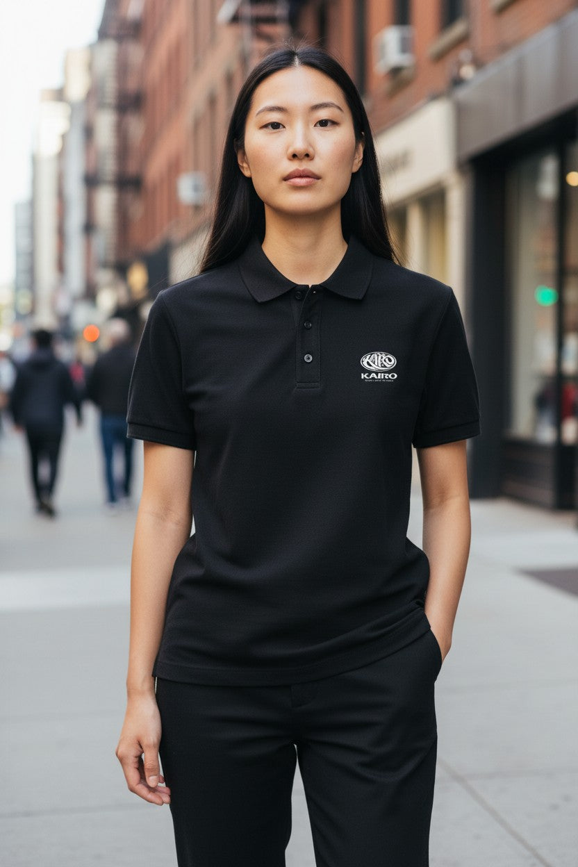Kairo Black Polo Shirt – Airtex Cotton Classic Embroidered