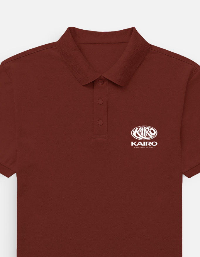 Kairo Brick Red Embroidered Polo Shirt – 100% Cotton Airtex