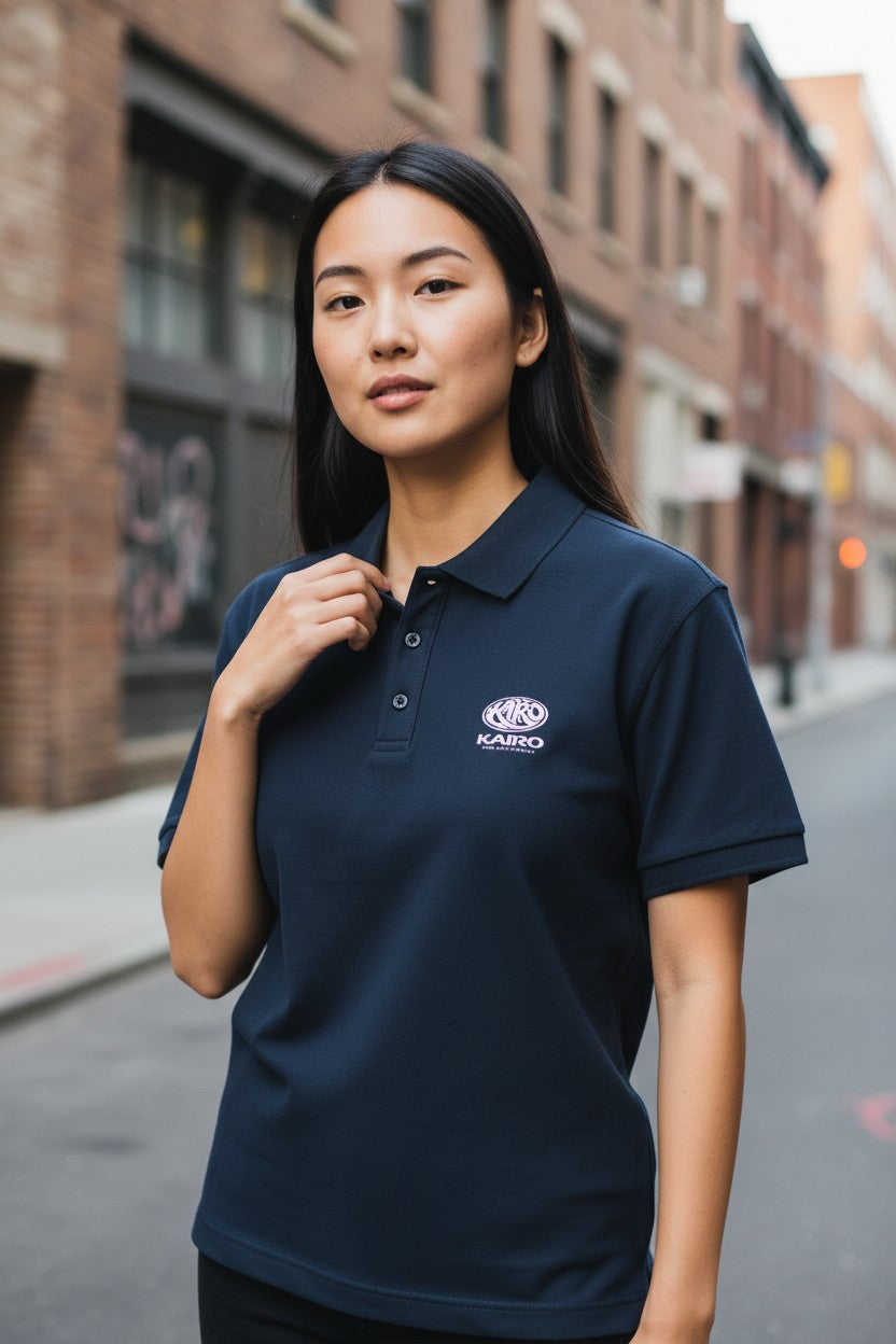 Kairo Navy Blue Embroidered Polo Shirt – 100% Cotton Airtex