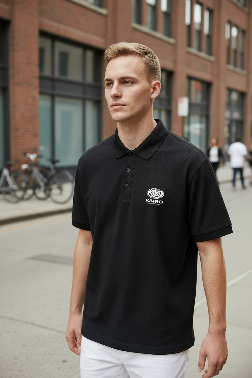 Kairo Black Polo Shirt – Airtex Cotton Classic Embroidered