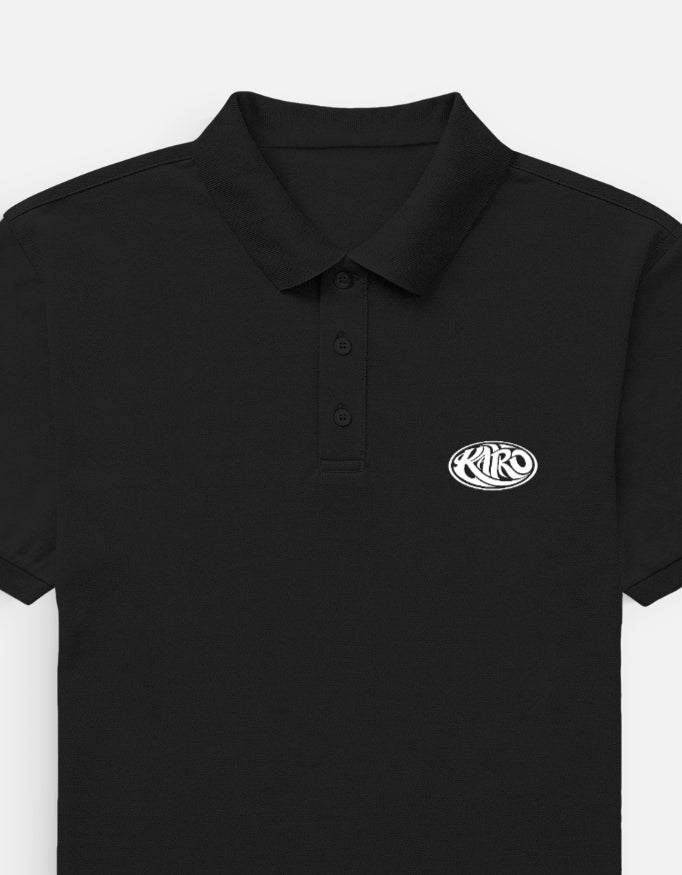 Kairo Black Embroidered Polo Shirt – 100% Cotton Airtex