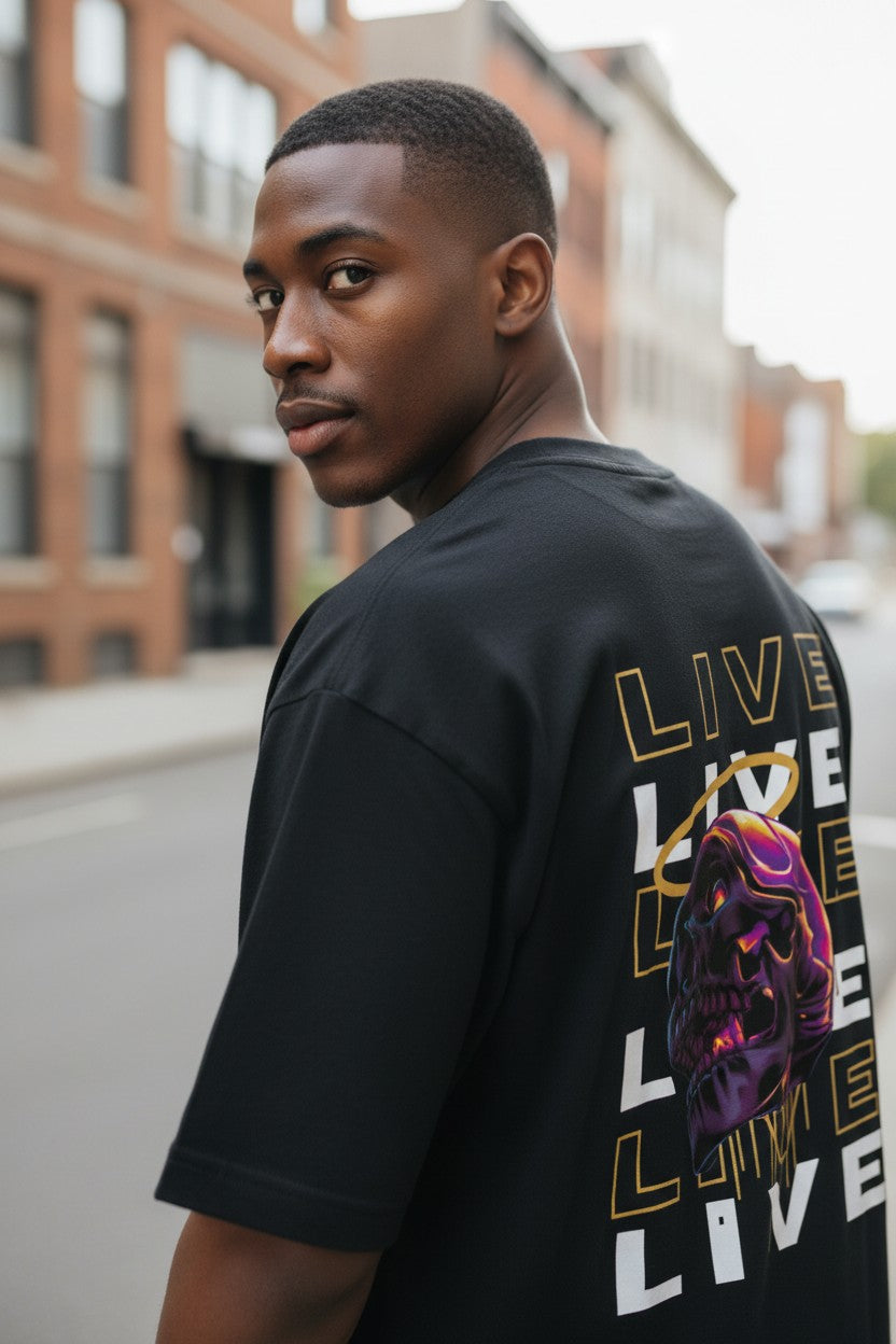 Live Skull Oversized Tee – Kairo Streetwear