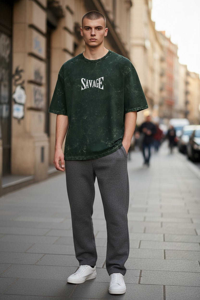 Savage Acid Wash Oversized Tee – Kairo Streetwear