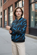"Flames n Blue" Unisex Bomber Jacket